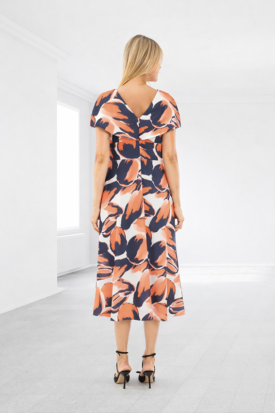 Lizabella 2039 Apricot Patterned Dress