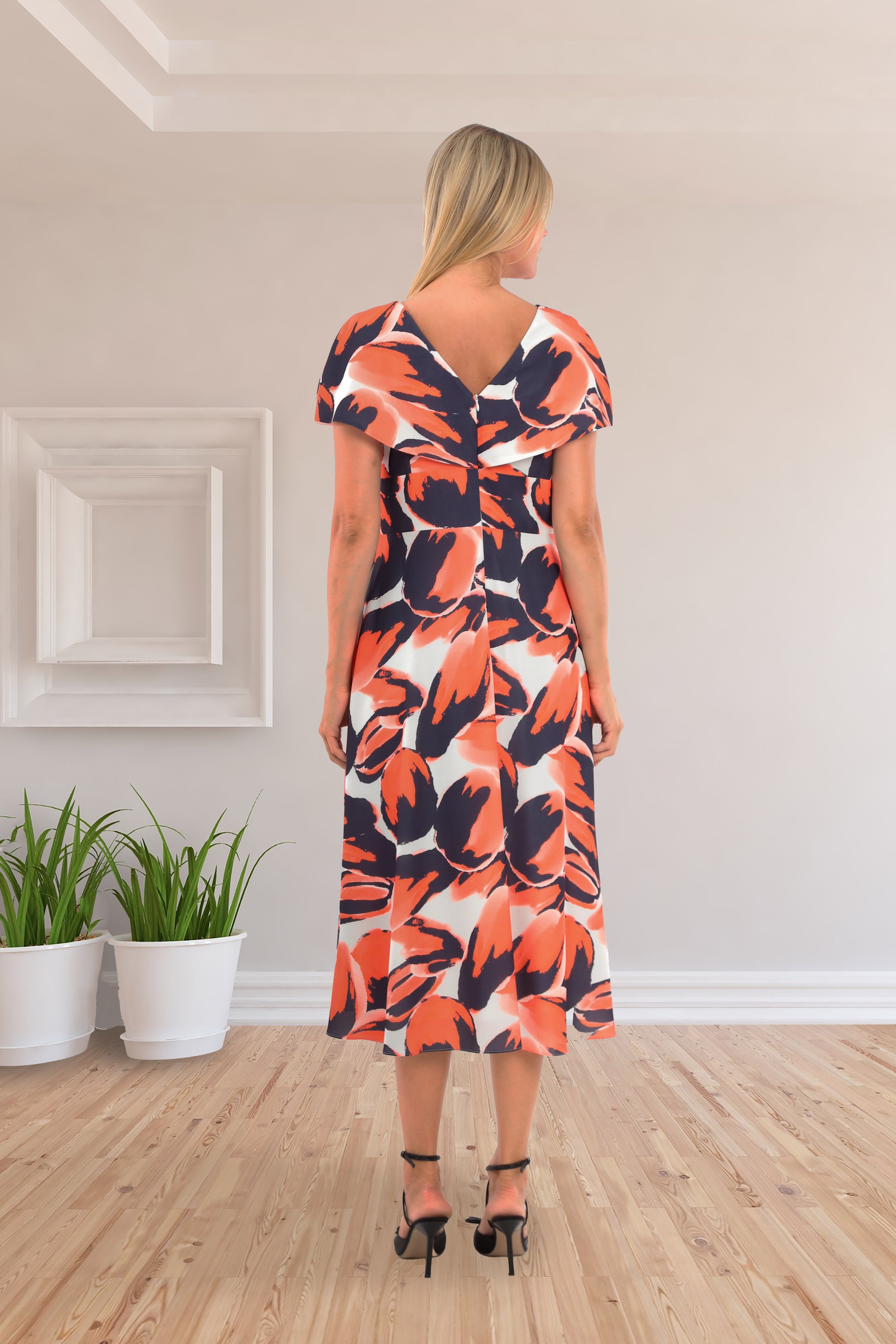 Lizabella 2039 Apricot Patterned Dress