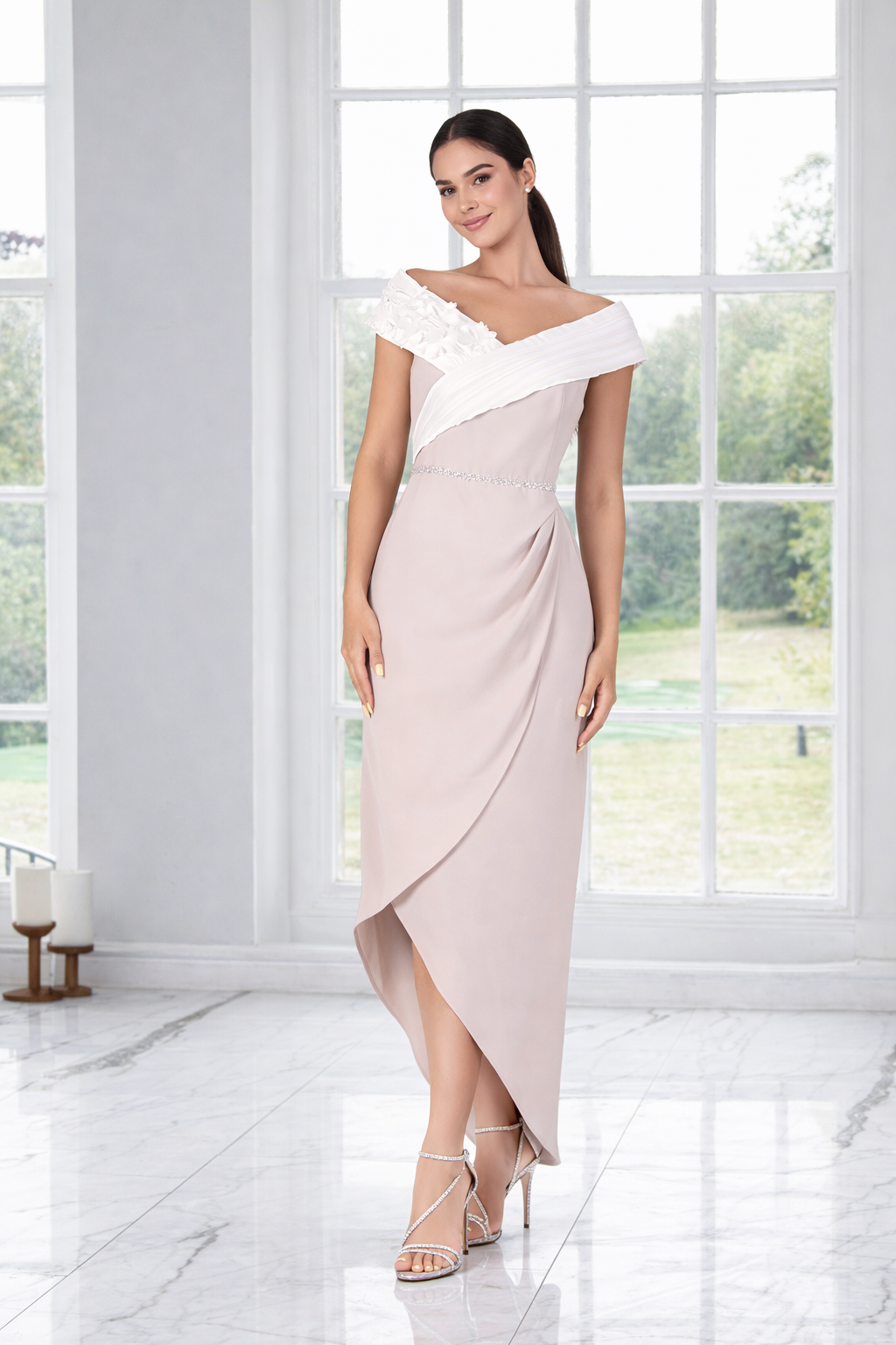 Lizabella 2378 Stone Midi  mother of the bride dress