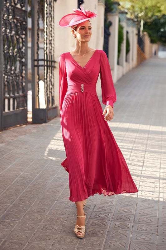 Rosa Clará 8G1M6 Red A Line Mother of the bride dress