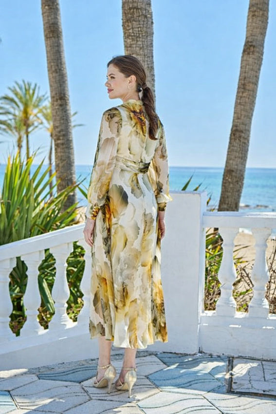 Sonia Peña 0002 Amber Patterned A Line mother of the bride dress