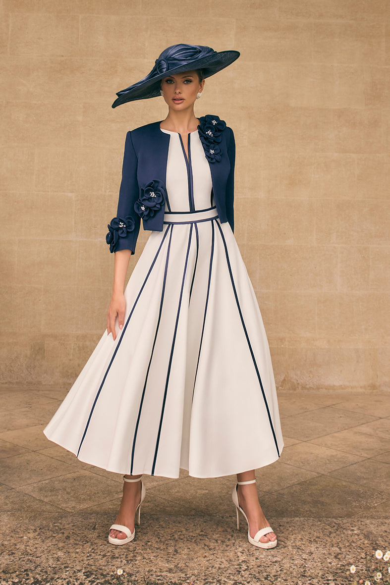 Veni Infantino 992711 Navy Ivory Dress & Jacket