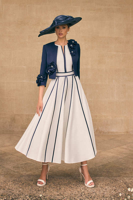 Veni Infantino 992711 Navy Ivory Dress & Jacket