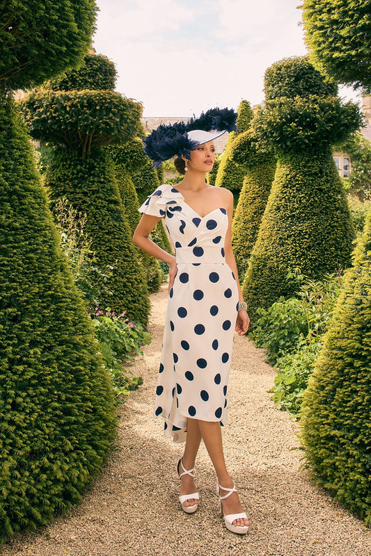 Veni Infantino 992766 Ivory Navy Spot Dress