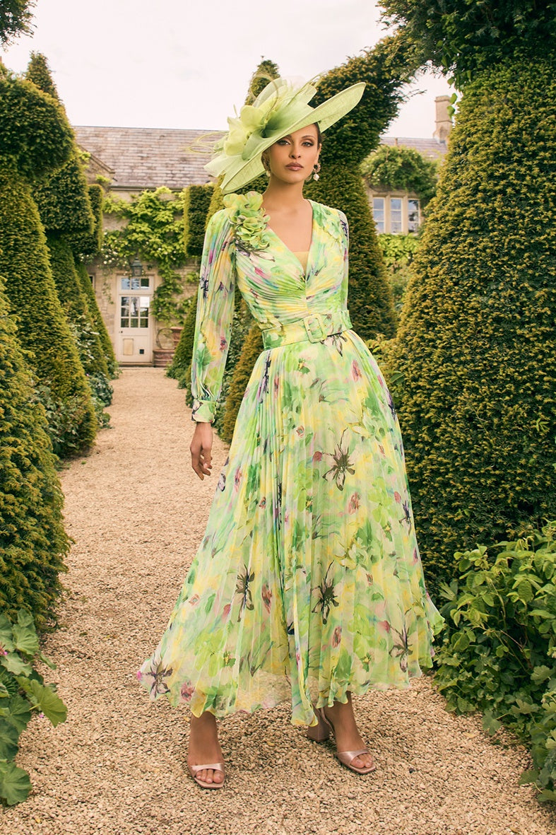 Veni Infantino 992770 Lime Floral Chiffon Dress