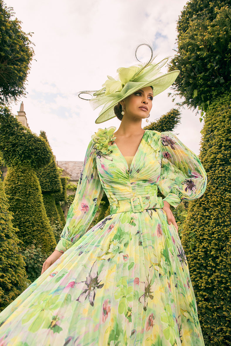 Veni Infantino 992770 Lime Floral Chiffon Dress