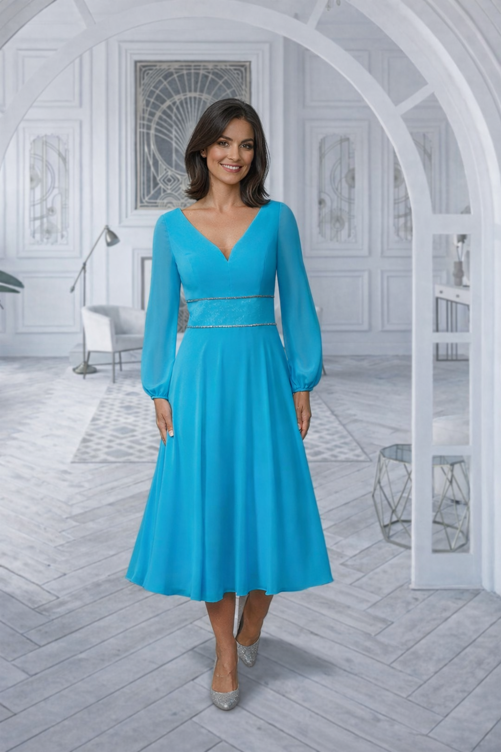 Veromia Occasions 0986 Aqua Mother Of The Bride Dress