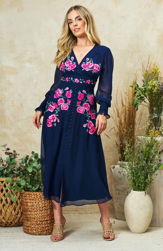 Hope & Ivy Ada Navy A Line Dress