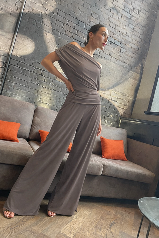 Atom Label Carbon Grey Taupe Jumpsuit