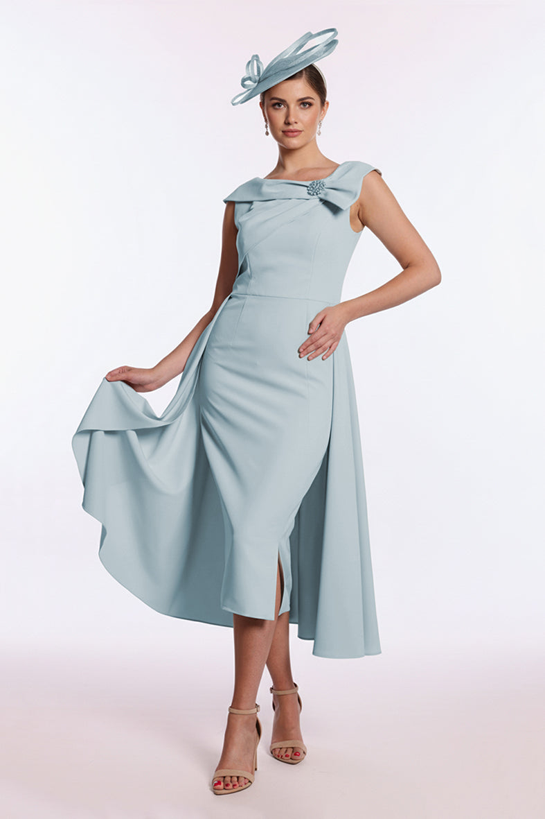 Labella 3330 Light Blue Dress With Overskirt