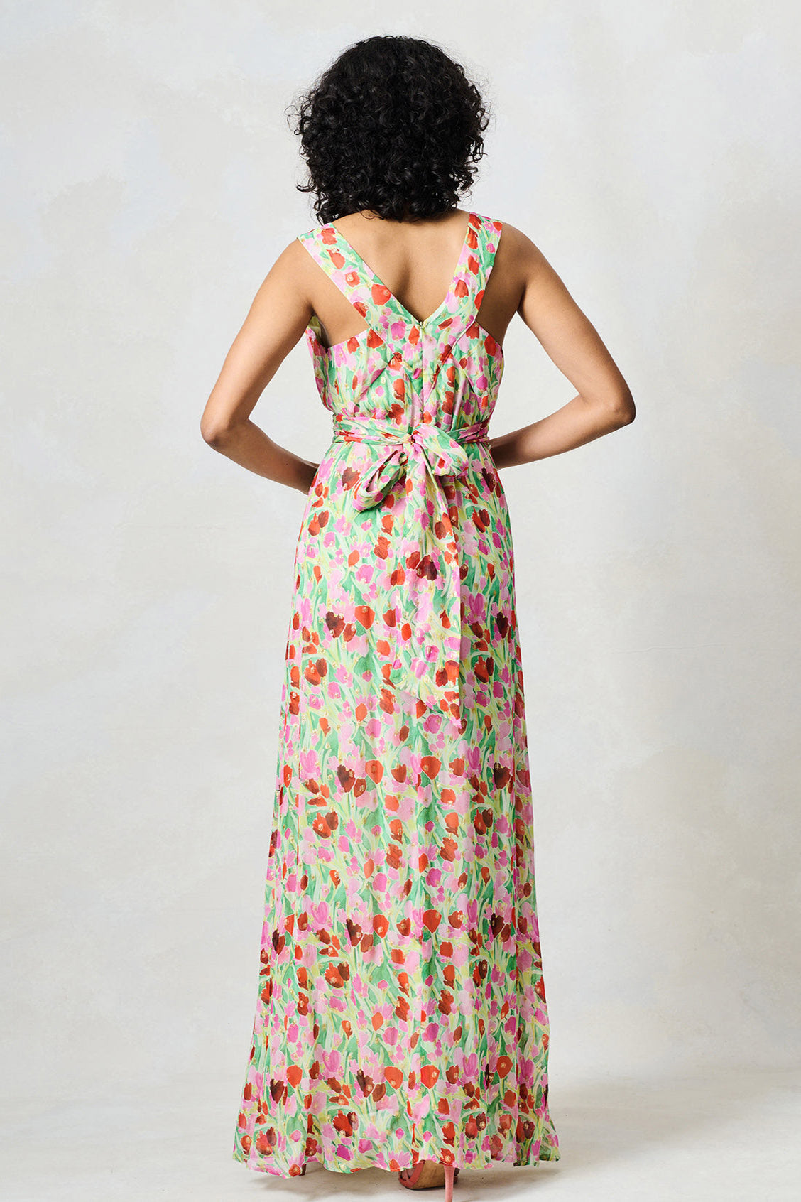 Hope & Ivy Misty Pink & Green Floral Dress