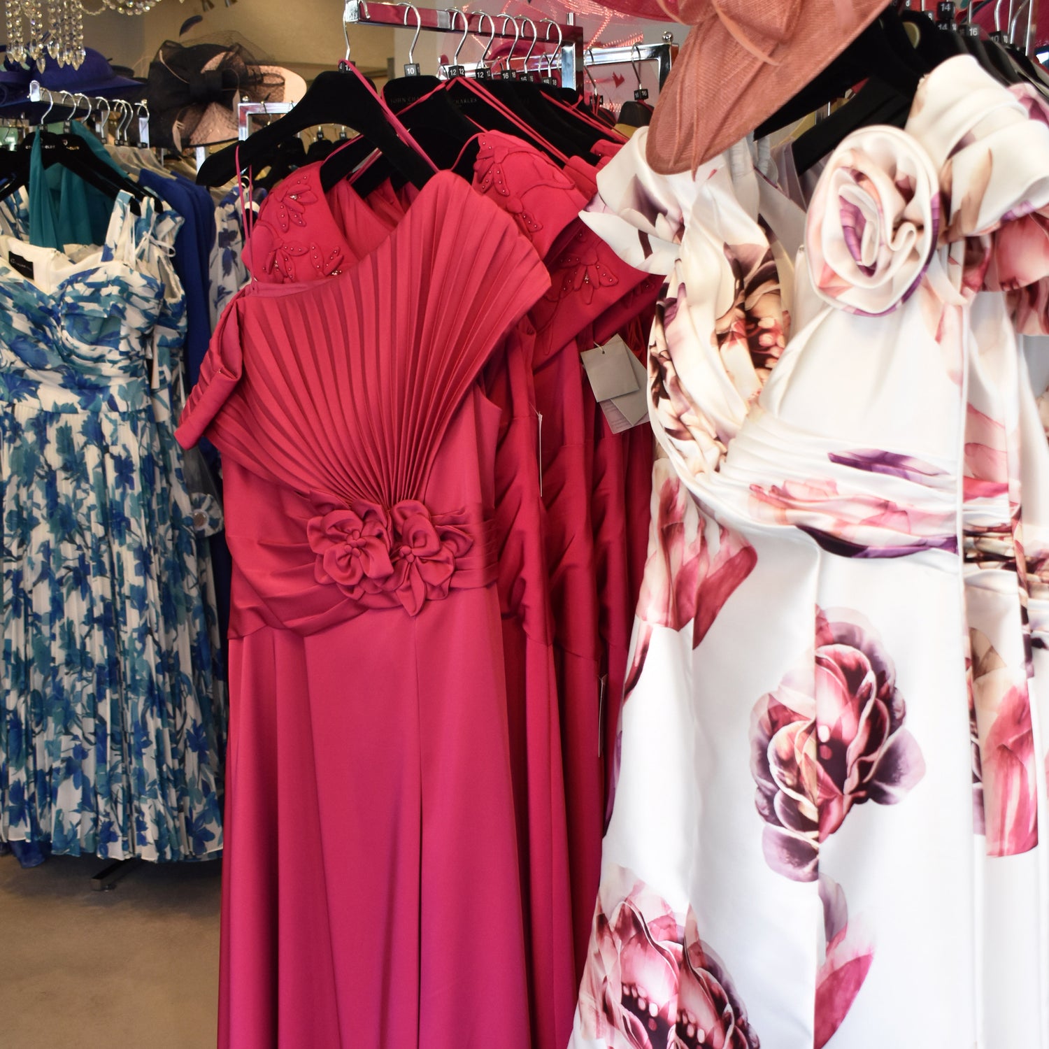 pink and floral mother of the bride dresses at the rose wardrobe