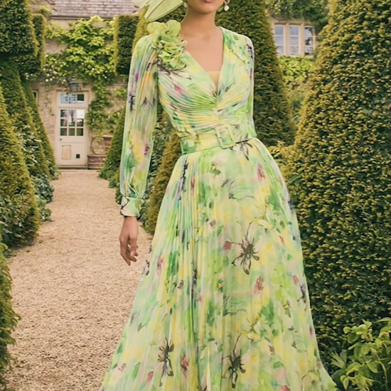 Veni Infantino 992770 Lime Floral Chiffon mother of the bride dress 