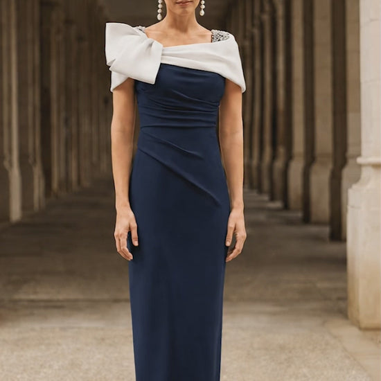 Couture Club 2G215 Navy Ivory Pencil Mother Of The Bride Dress