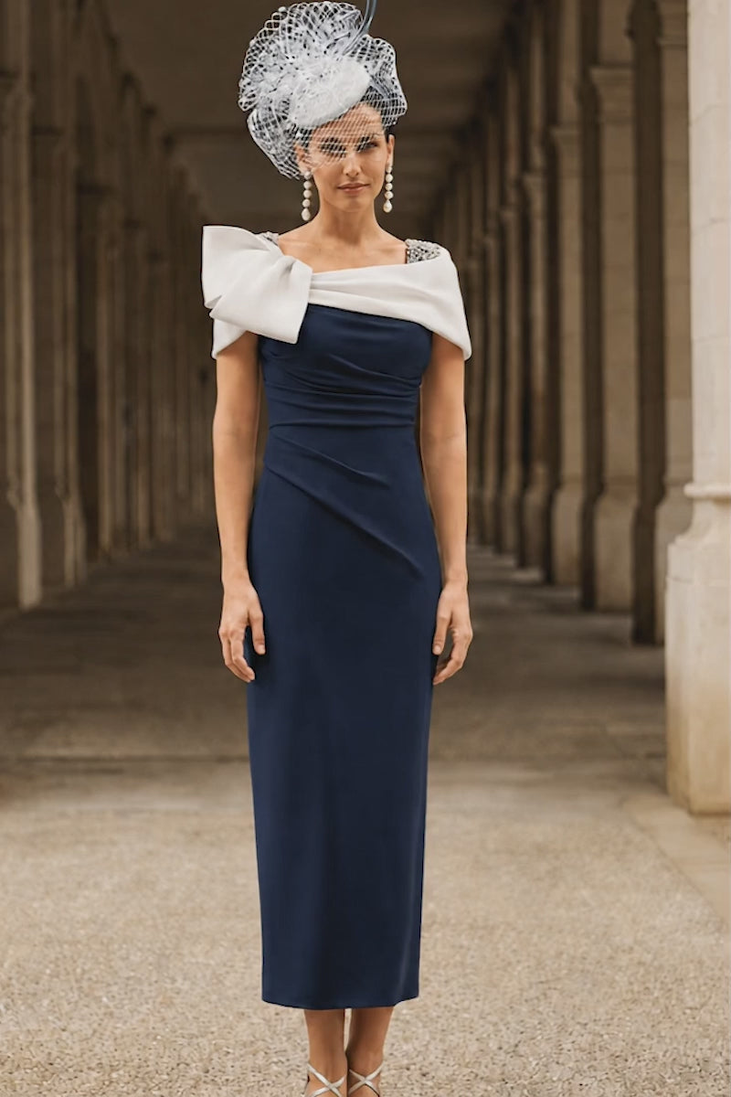 Couture Club 2G215 Navy Ivory Pencil Mother Of The Bride Dress