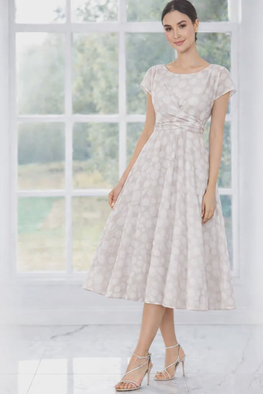 Ella Boo 2514 Stone Polka Dot Dress