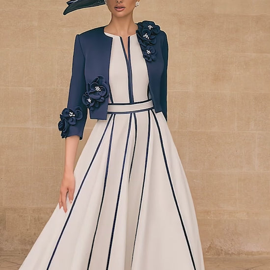 Veni Infantino 992711 Navy Ivory mother of the bride dress & Jacket