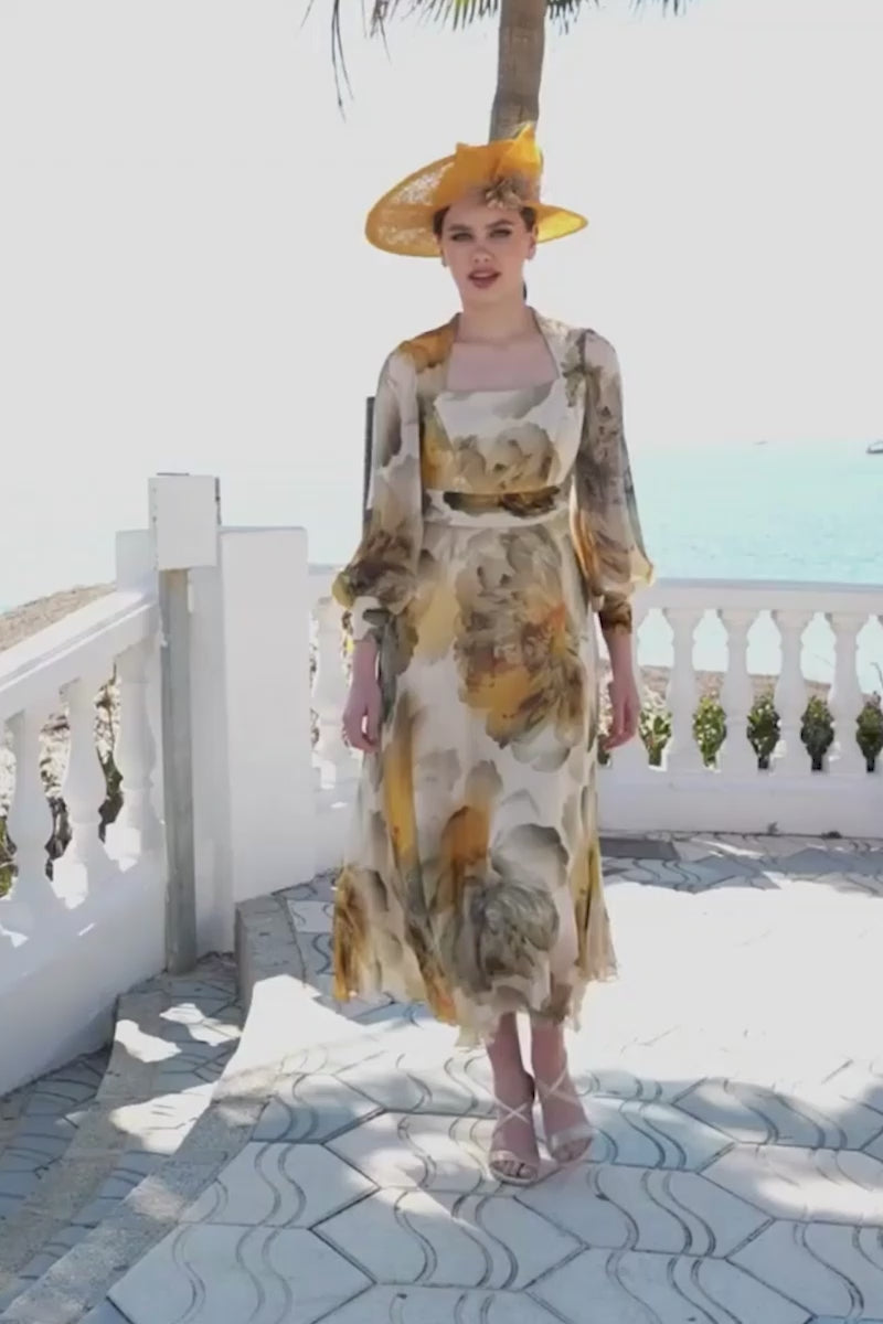 Sonia Peña 0002 Amber Patterned A Line mother of the bride dress