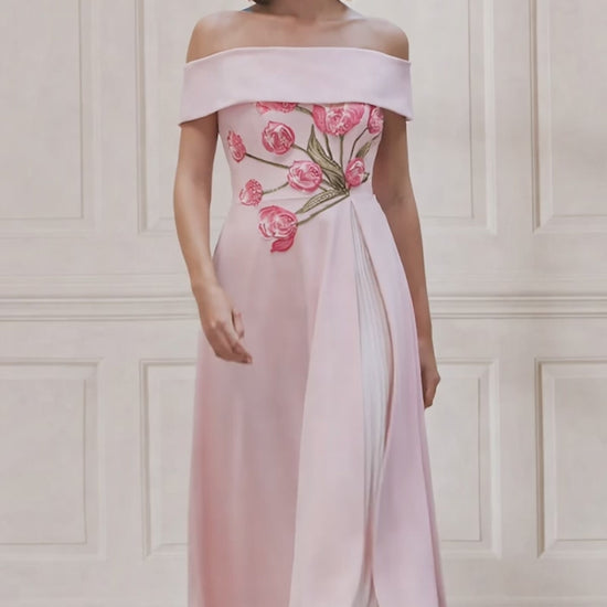 John Charles 66714 Pink Floral Pattern A Line Dress for the mother of the bride