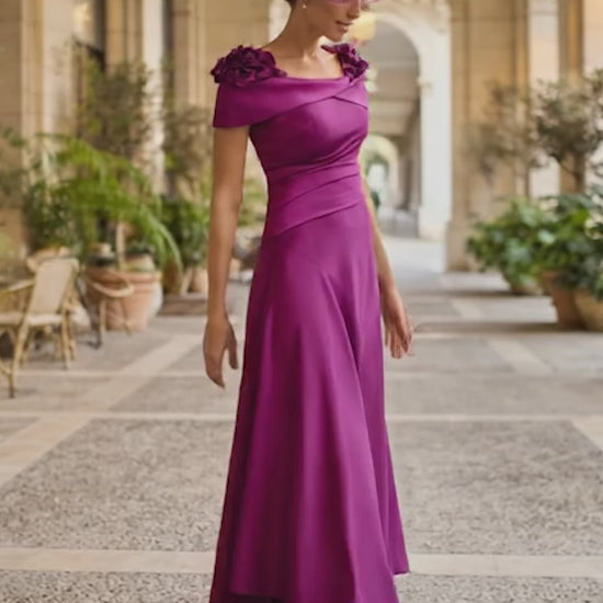 Couture Club 2g226 Aubergine Midi Mother Of The Bride Dress