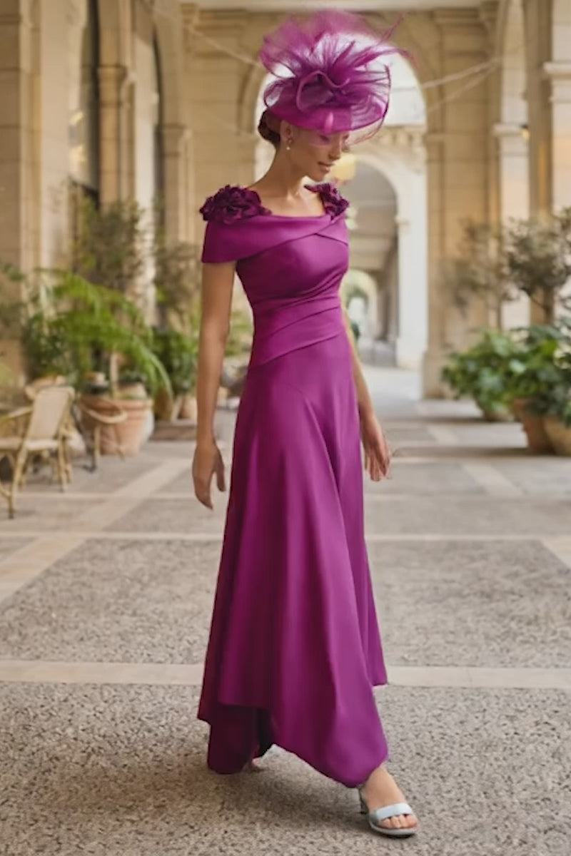 Couture Club 2g226 Aubergine Midi Mother Of The Bride Dress
