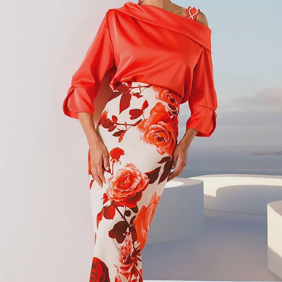 Linea Raffaelli 530/550 Orange And Red Dress & Blouse