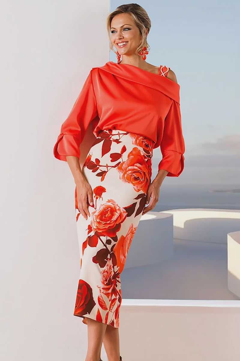 Linea Raffaelli 530/550 Orange And Red Dress & Blouse