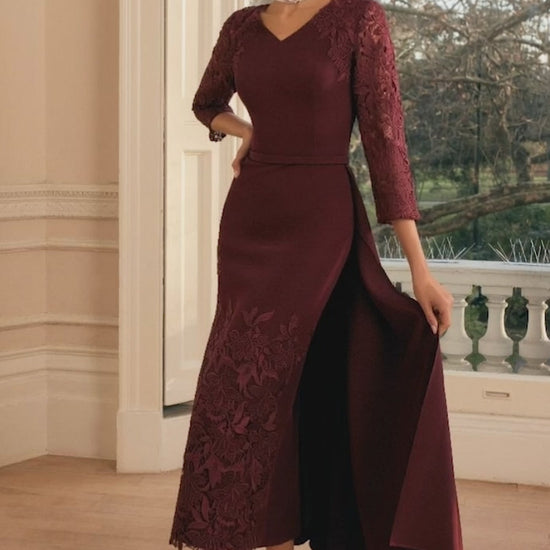 Veni Infantino 992824 Claret A Line Mother Of The Bride Dress
