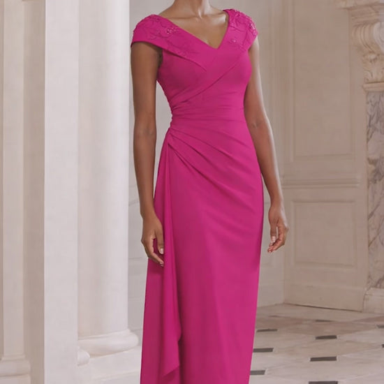 John Charles 29359 Ruby Pink Midi A Line Dress for the mother of the bride