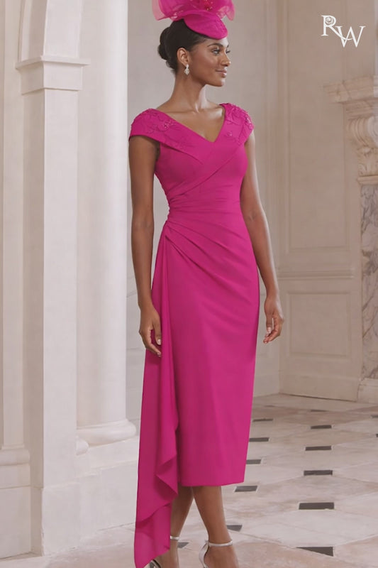 John Charles 29359 Ruby Pink Midi A Line Dress