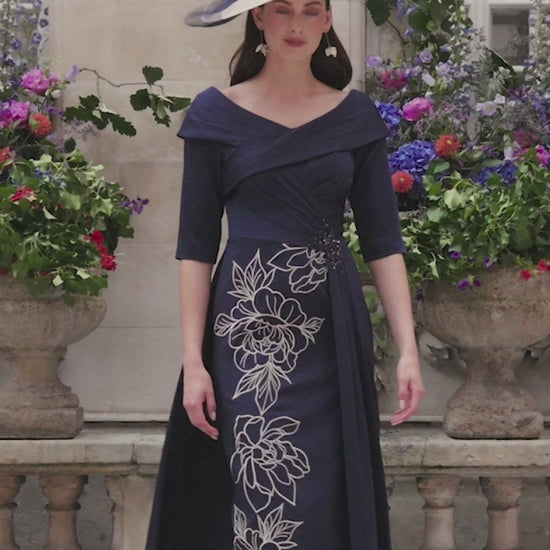 John Charles 29354 Navy Oyster Straight Dress for the mother of the bride