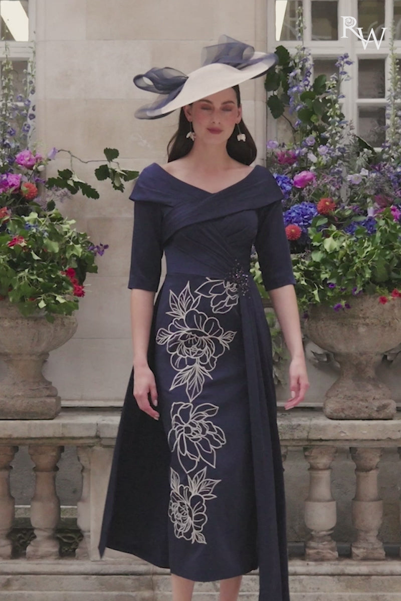 John Charles 29354 Navy Oyster Straight Dress for the mother of the bride