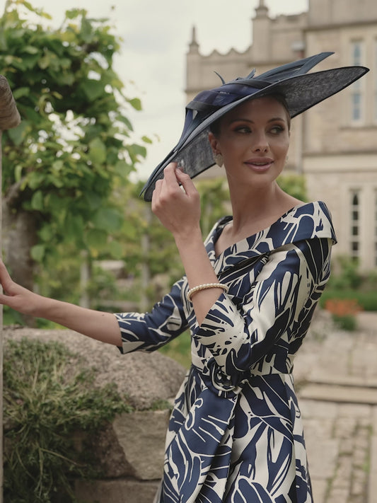 Veni Infantino 992761 Navy Champagne A Line mother of the bride dress 