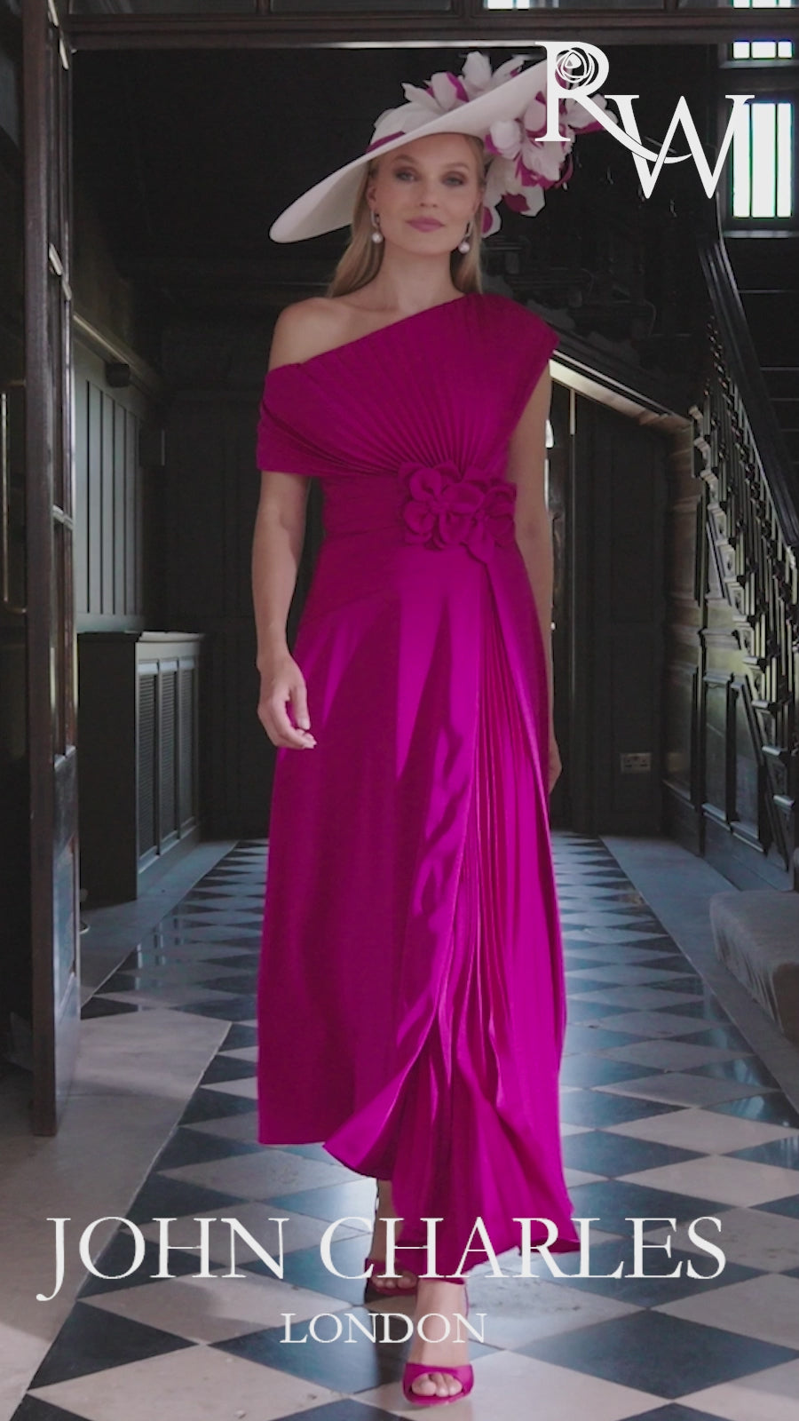 John Charles 66710 Ruby Pink A Line Midi Dress