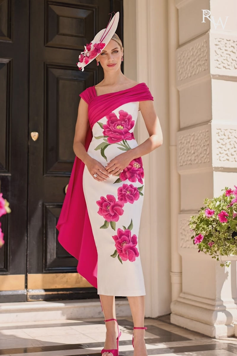 John Charles 66602 Pink Floral Dress for the mother of the bride