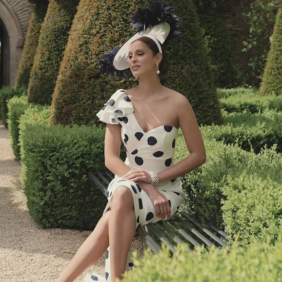 Veni Infantino 992766 Ivory Navy Spot Dress