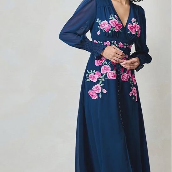 Hope & Ivy Ada Navy A Line Dress