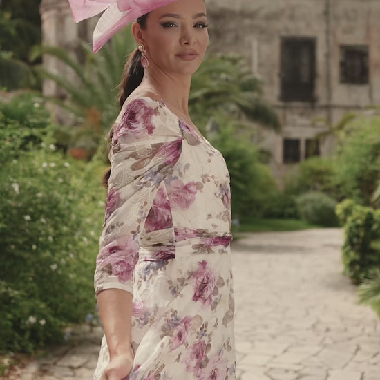 Veni Infantino 36111 Pink Floral A Line Dress