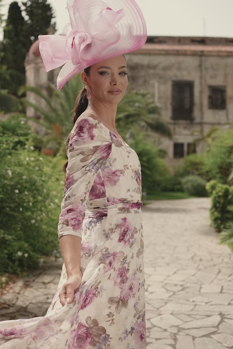 Veni Infantino 36111 Pink Floral A Line Dress