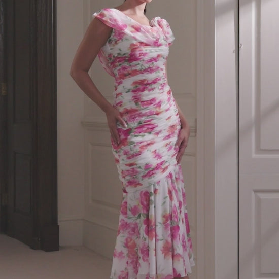 John Charles 66777 Tropical Bloom Fit & Flare Dress