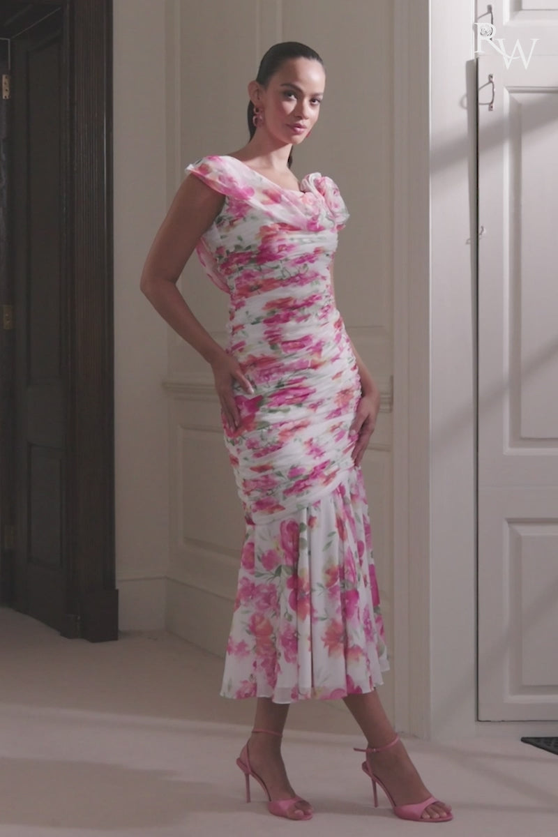 John Charles 66777 Tropical Bloom Fit & Flare Dress