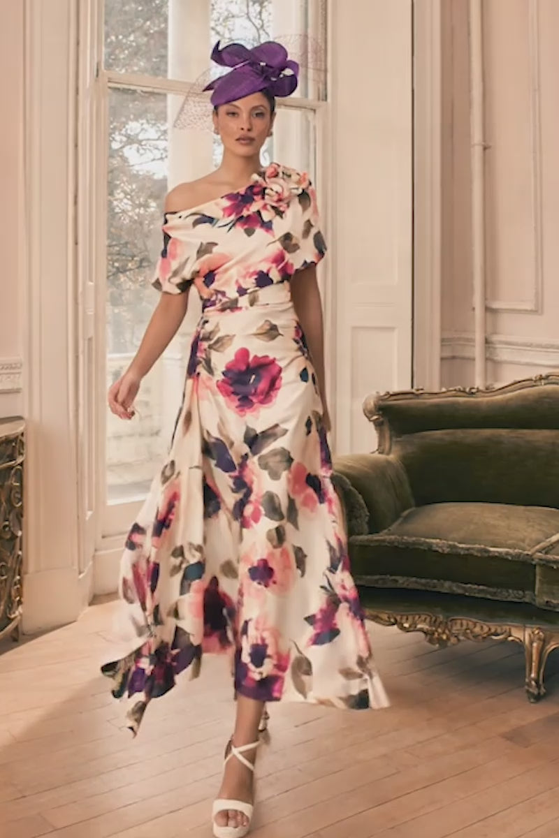 Veni Infantino 992827 Champagne Merlot Print A Line Mother Of The Bride Dress