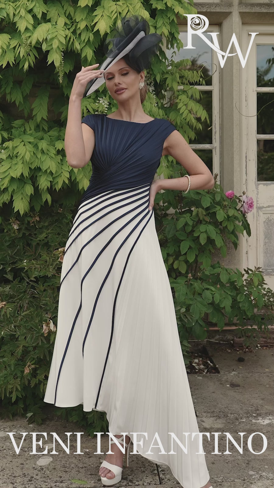 Veni infantino 992759 Navy High Low mother of the bride dress 