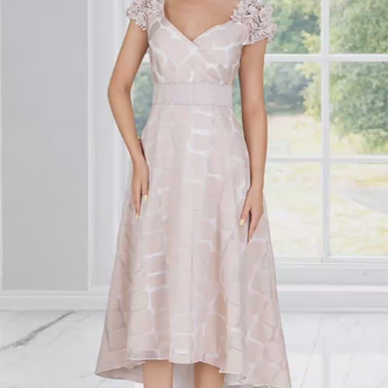Lizabella 2389 Oyster Patterned A Line mother of the bride dress