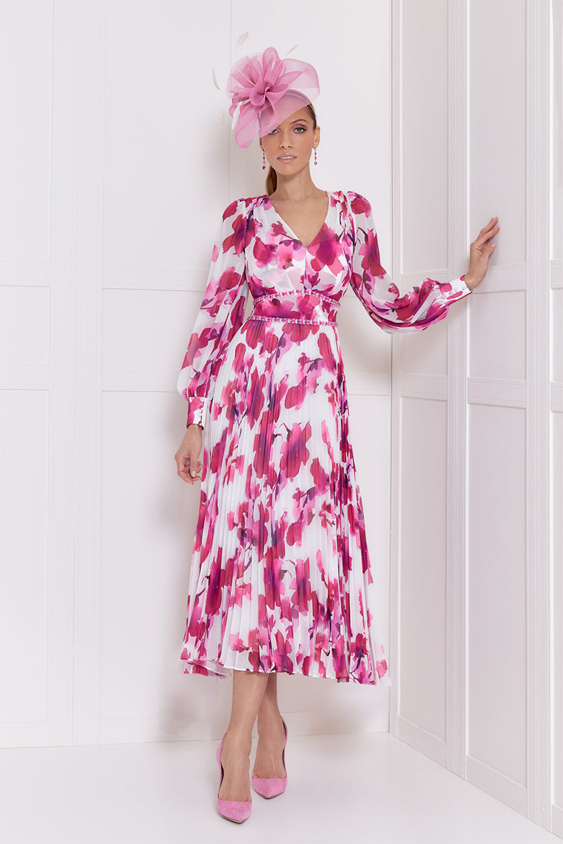 John Charles 66593 Winter Rose A Line Dress